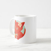 Blume und Niedlicher Fuchs Kaffeetasse (Vorderseite Links)