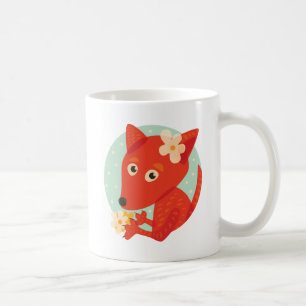 Blume und Niedlicher Fuchs Kaffeetasse