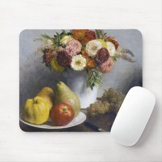 Blume und Obst, Henri Fantin-Latour Mousepad (Mit Mouse)
