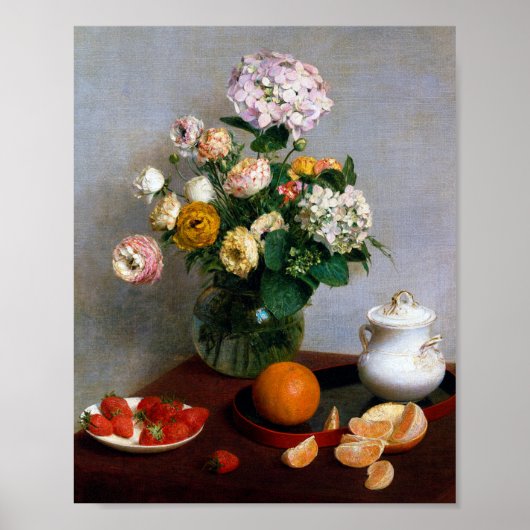 Blume und Obst, Henri Fantin-Latour Poster (Vorne)
