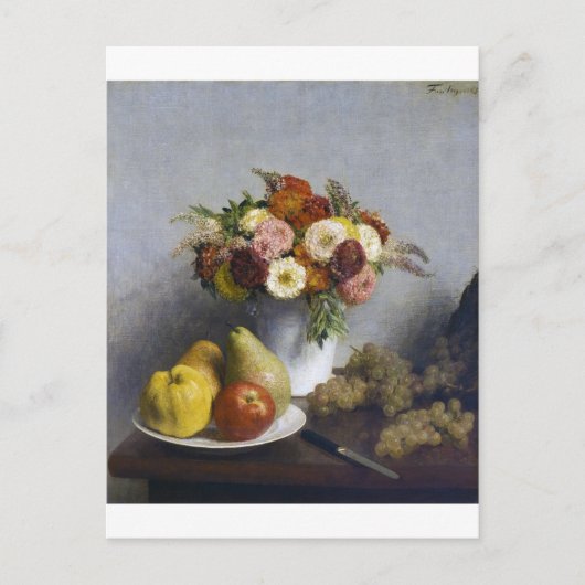 Blume und Obst, Henri Fantin-Latour Postkarte (Vorderseite)