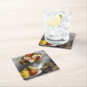 Blume und Obst, Henri Fantin-Latour Rechteckiger Pappuntersetzer (Vor Ort)