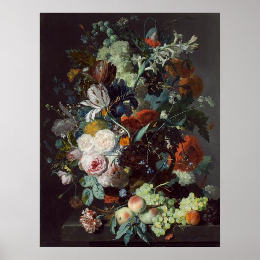 Blume und Obst - Jan van Huysum Kunstposter Poster (Vorne)