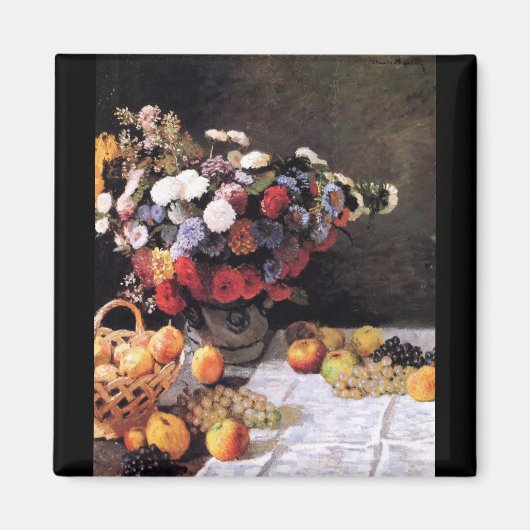 Blume und Obst von Claude Monet Magnet (Vorne)