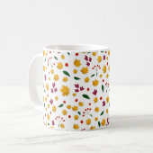 Blume und Orangefarbene Blätter Kaffeetasse (Vorderseite Links)