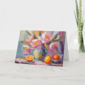Blume und Orangen Modernes Stillleben Karte (Vorderseite)
