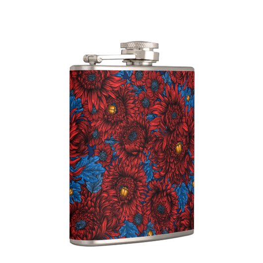 Blume und Orangenkäfer Flachmann (Rechts)