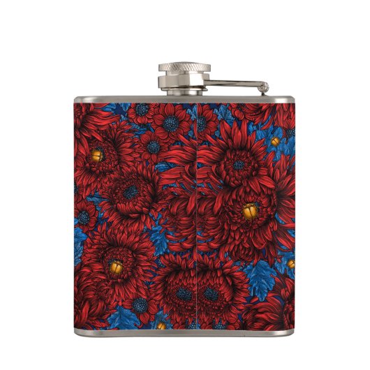 Blume und Orangenkäfer Flachmann (Rückseite)