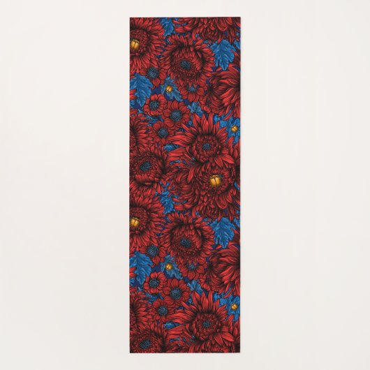 Blume und Orangenkäfer Yogamatte (Rückseite)