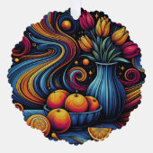 Blume und Orangenmalerei Ornament Karte (Vorderseite)