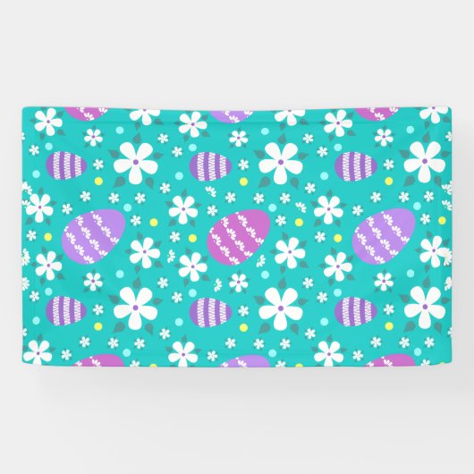 Blume und Ostereier-Ostermuster Niedlich Banner (Horizontal)
