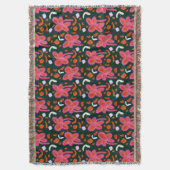 Blume und Ostermuster - dunkel Decke (Vorderseite Vertikal)