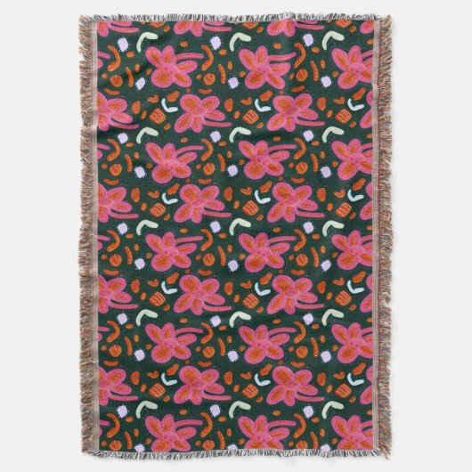 Blume und Ostermuster - dunkel Decke (Vorderseite Vertikal)