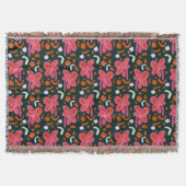 Blume und Ostermuster - dunkel Decke (Vorderseite)