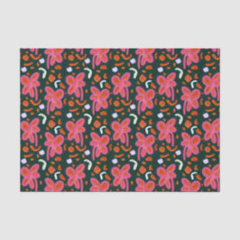 Blume und Ostermuster - dunkel Seidenpapier