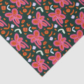 Blume und Ostermuster - dunkel Seidenpapier (Ausschnitt)