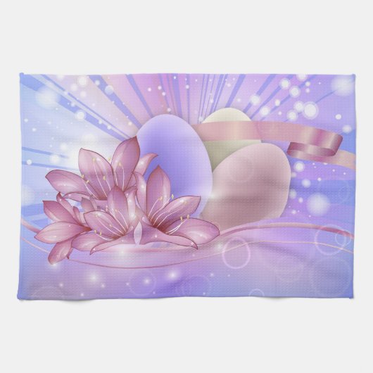 Blume und Ostern Geschirrtuch (Horizontal)