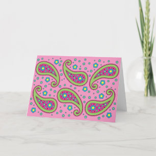 Blume und Paisley Card Karte