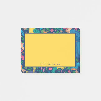 Blume und Papageien Post-it Klebezettel