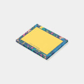 Blume und Papageien Post-it Klebezettel (angewinkelt)