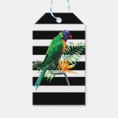 Blume und Papageienmuster Geschenkanhänger (Vorderseite)