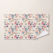 Blume und Pariser Reisemuster des Eiffelturms Badhandtuch Set (Handtuch)