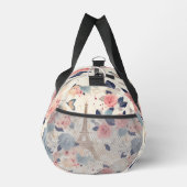 Blume und Pariser Reisemuster des Eiffelturms Duffle Bag (Rechts)