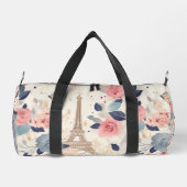 Blume und Pariser Reisemuster des Eiffelturms Duffle Bag (Rückseite)