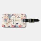 Blume und Pariser Reisemuster des Eiffelturms Gepäckanhänger (Vorderseite horizontal)