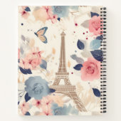 Blume und Pariser Reisemuster des Eiffelturms Notizblock (Rückseite)