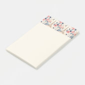 Blume und Pariser Reisemuster des Eiffelturms Post-it Klebezettel (angewinkelt)