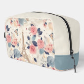 Blume und Pariser Reisemuster des Eiffelturms Waschbeutel (Rechte Ecke)