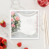 Blume und Perlen Serviette (Beispiel)