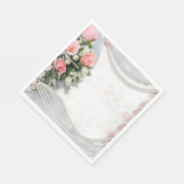Blume und Perlen Serviette (Ecke)