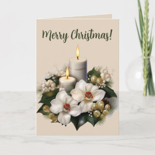 Blume und Perlen Weihnachten Karte