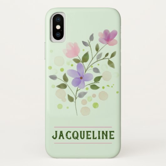 Blume und Personalisierte Bezeichnung Jacqueline Case-Mate iPhone Hülle (Rückseite)