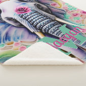 Blume und Personalisierter Elefantenname Sherpadecke (3/4)