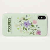 Blume und Personalisierter Name Rebecca Case-Mate iPhone Hülle (Rückseite (Horizontal))