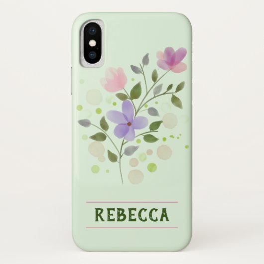 Blume und Personalisierter Name Rebecca Case-Mate iPhone Hülle (Rückseite)