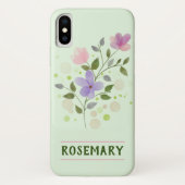 Blume und Personalisierter Name Rosemary Case-Mate iPhone Hülle (Rückseite)
