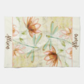 Blume und personalisiertes Handtuch für Libellen (Horizontal)