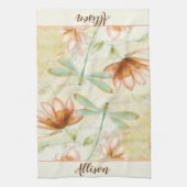 Blume und personalisiertes Handtuch für Libellen (Vertikal)