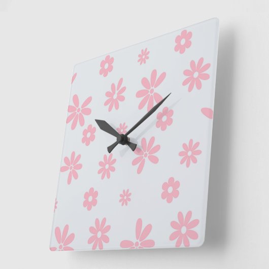 Blume und Petalen 12 Quadratische Wanduhr (Winkel)