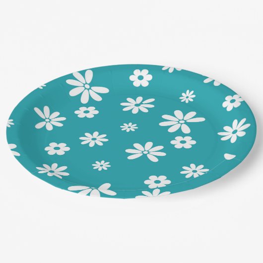 Blume und Petalen 5 Pappteller (Schrägansicht)