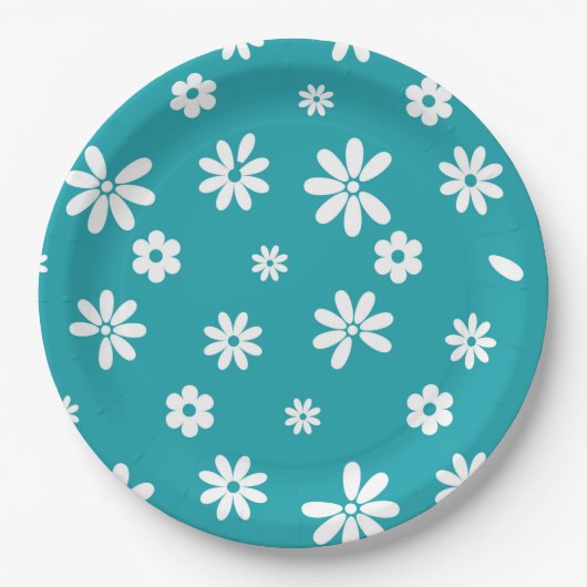 Blume und Petalen 5 Pappteller (Vorderseite)