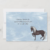 Blume und Pferde Einladung zum Geburtstag ~ Mädche (Rückseite)