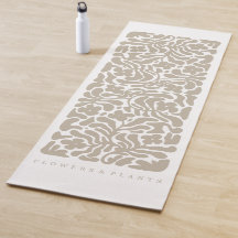 Blume und Pflanze | Beige Yoga Mat