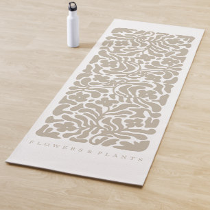 Blume und Pflanze   Beige Yoga Mat Yogamatte