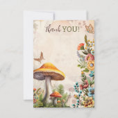 Blume und Pilz Vielen Dank Dankeskarte (Rückseite)