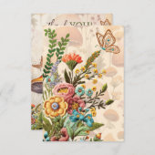 Blume und Pilz Vielen Dank Dankeskarte (Vorne/Hinten)